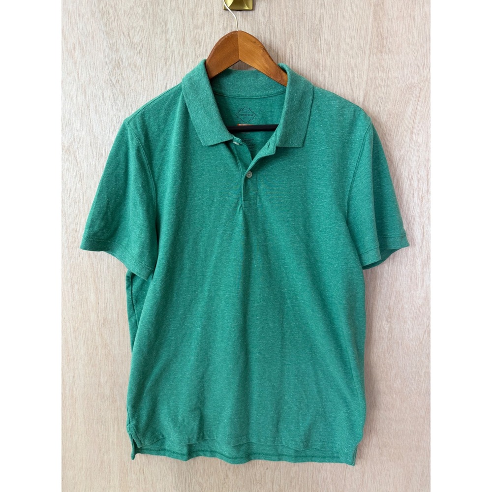 St. Johns Bay Performance Polo Shirt Mens Medium Green Heather Short Sleeve